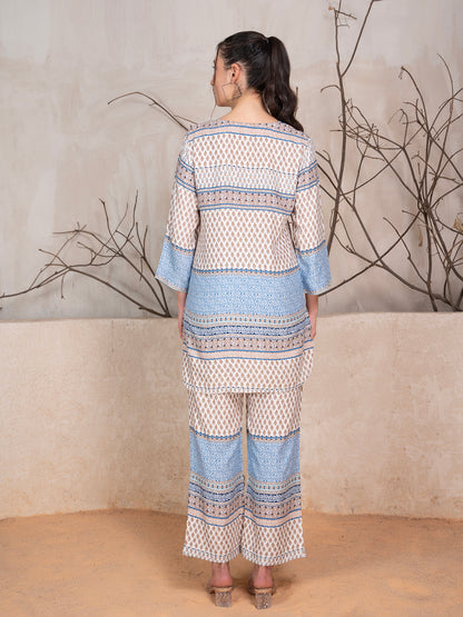 Ethnic Motifs Printed Tunic With Trousers Co-Ord Set