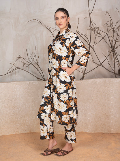Foral Printed Tunic With Trousers Co-Ord Set