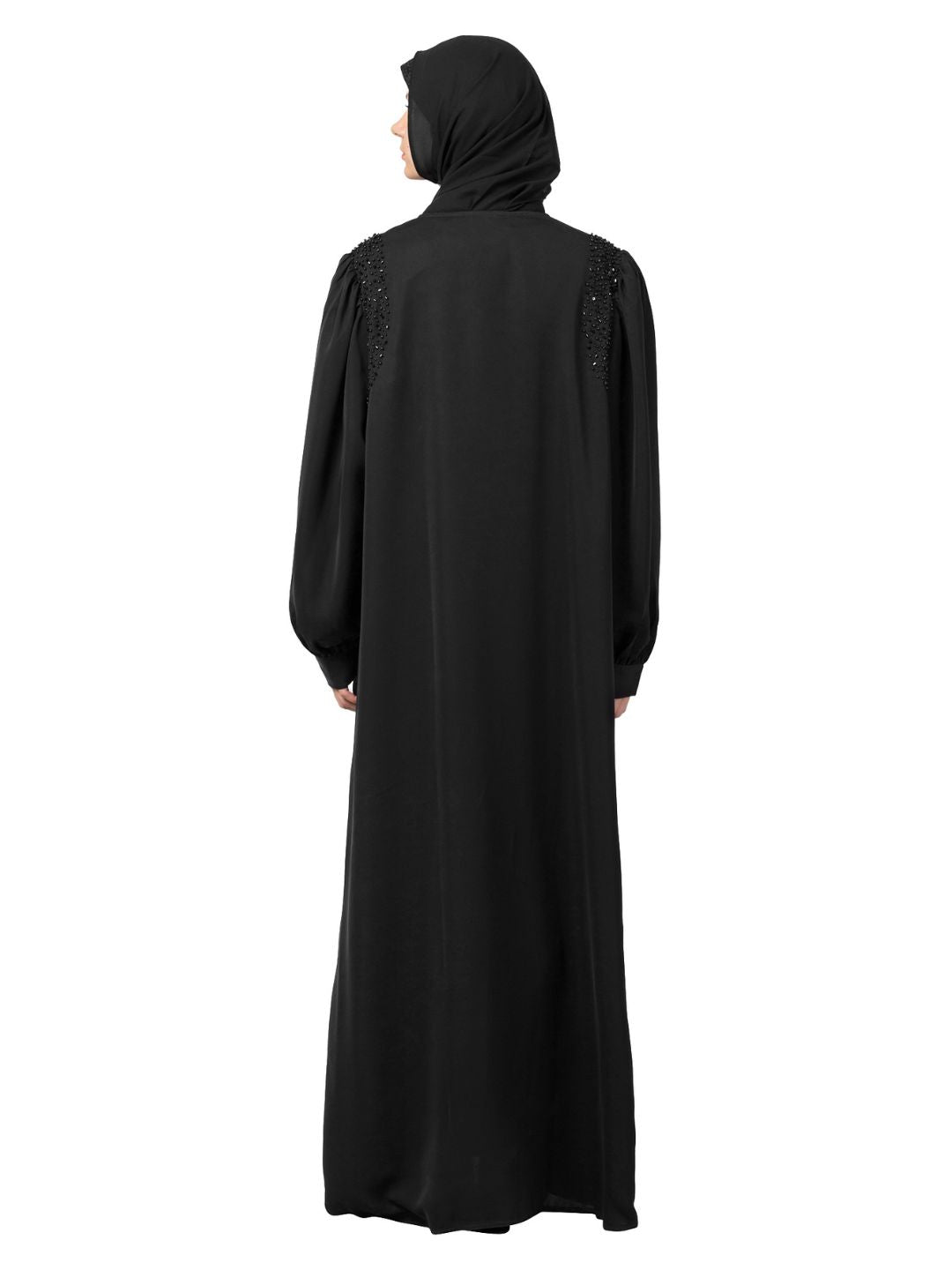 Embellished Pocket Abaya Black
