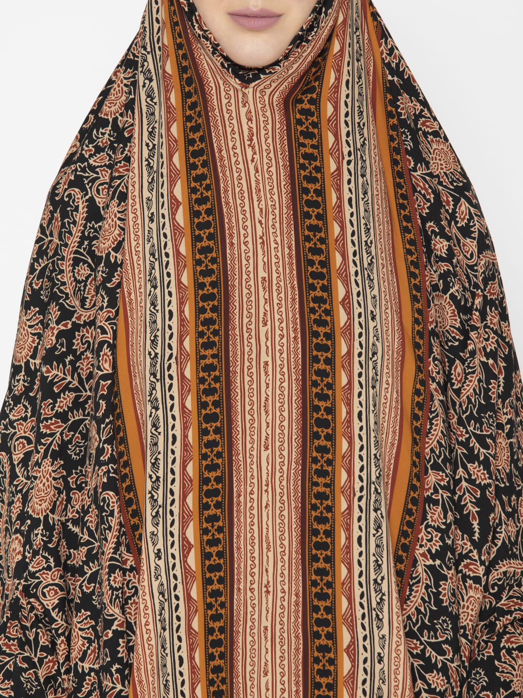 Floral Panel Print Namaz Dupatta