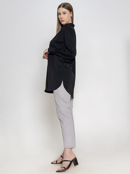 Women Comfort Regular Fit Spread Collar Solid Casual Shirt