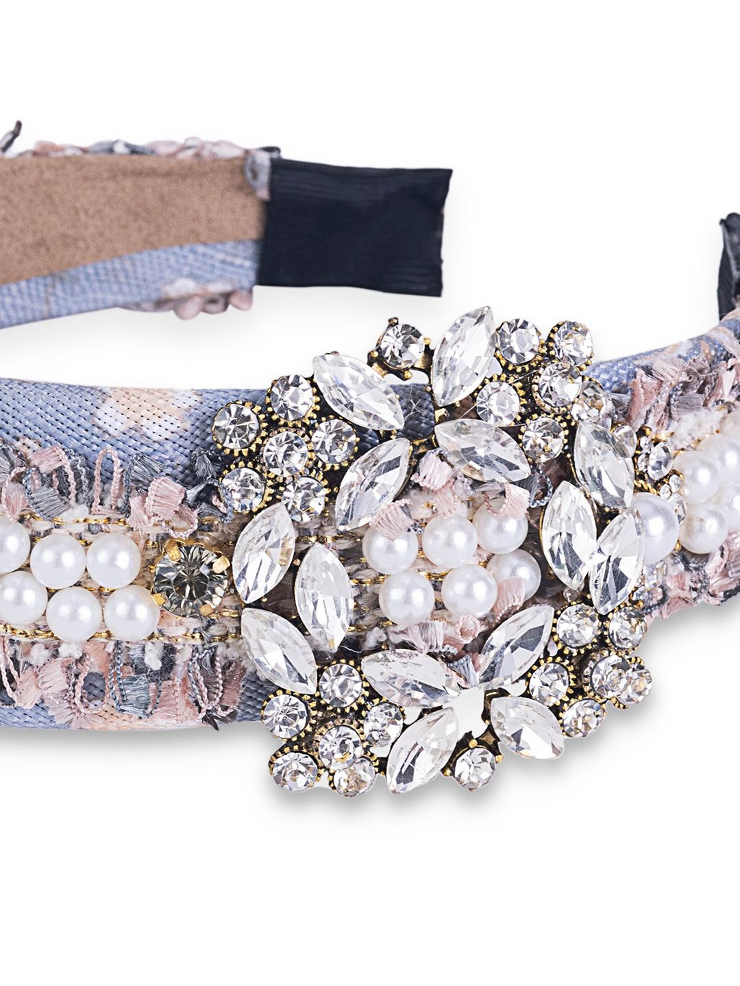 Rose Pearl Headband Blue