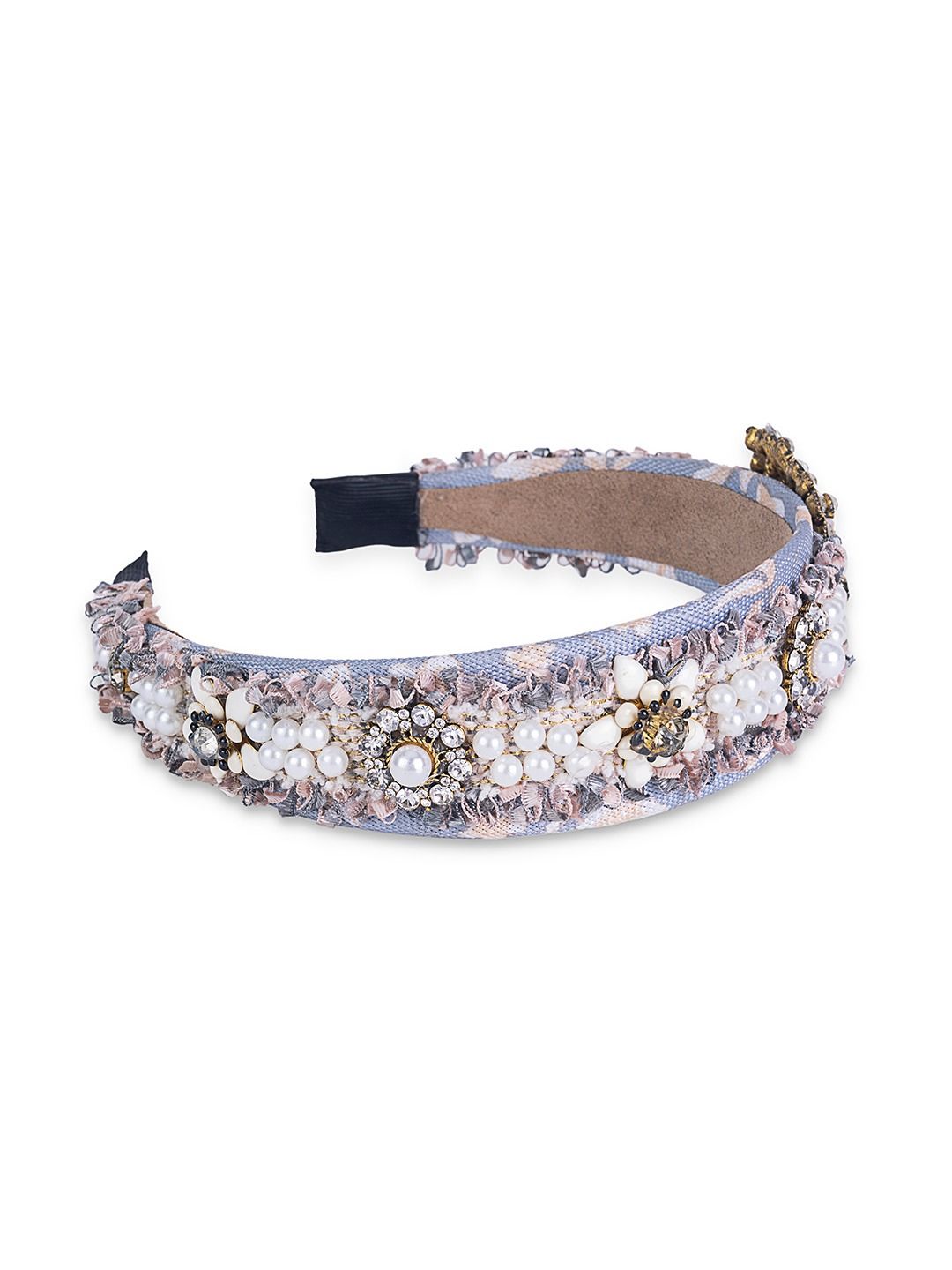 Rose Pearl Headband Blue