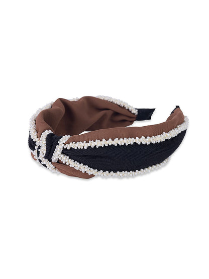 Modest Pearl Headband Brown