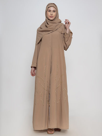 Women Embroidered Abaya With Scarf