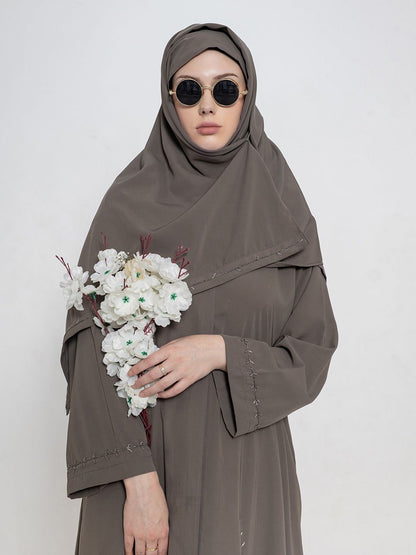Women Embroidered Abaya With Scarf