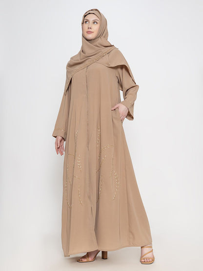 Women Embroidered Abaya With Scarf