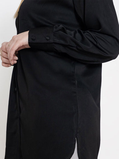 Women Comfort Regular Fit Spread Collar Solid Casual Shirt