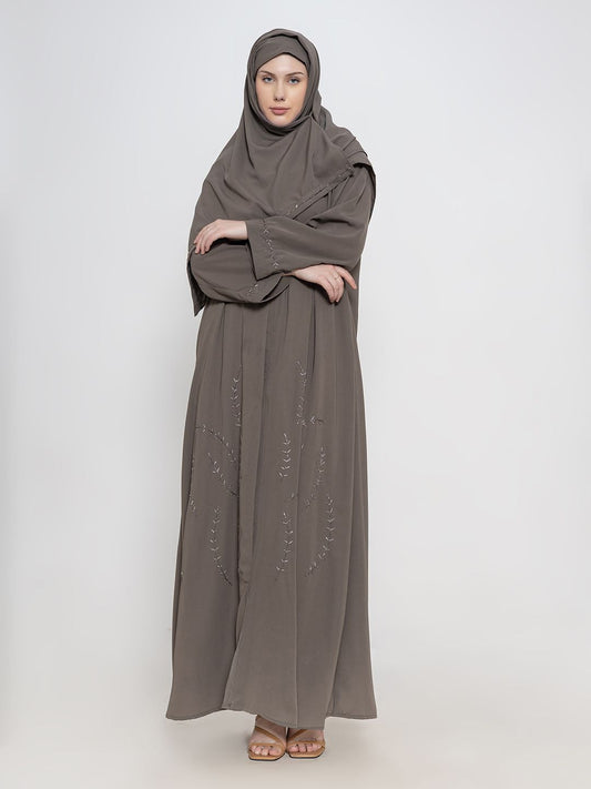 Women Embroidered Abaya With Scarf